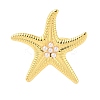 Starfish 304 Stainless Steel Cuff Rings for Women RJEW-P125-03G-3