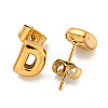 Chunk Letter 304 Stainless Steel Stud Earrings for Women LS-EJEW-G386-01D-G-2