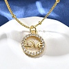 Brass Clear Cubic Zirconia Pendant Necklaces for Women NJEW-A039-02C-G-1