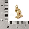 Brass Micro Pave Red Cubic Zirconia Pendants KK-R162-020B-G-3