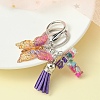 Resin Letter & Acrylic Butterfly Charms Keychain KEYC-YW00001-20-1