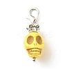 Skull Synthetic Howlite Pendant Decorations HJEW-JM00620-2