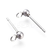 202 Stainless Steel Stud Earring Findings STAS-I324-01P-6mm-1