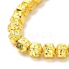 Electroplated Natural Lava Rock Beads Strands G-G984-05G-3
