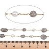 Natural Labradorite Nuggets & 316 Stainless Steel Handmade Link Chains CHS-K021-14G-19-3