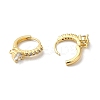 Rack Plating Brass Micro Pave Cubic Zirconia Hoop Earrings Finding KK-E084-66G-2