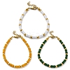 304 Stainless Steel Beaded Bracelets for Women BJEW-M056-06G-2