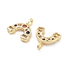 Rainbow Rack Plating Brass Micro Pave Cubic Zirconia Charms KK-G512-25G-02-2