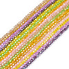 16 Strand 16 Color Transparent Electroplate Glass Beads Strands EGLA-TA0001-23-10