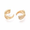 Brass Micro Pave Clear Cubic Zirconia Cuff Earrings EJEW-T047-80G-2