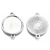 Tibetan Style Alloy Cabochon Connectors Settings TIBE-S322-010D-AS-RS-2