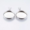 Tarnish Resistant 304 Stainless Steel Pendant Cabochon Settings STAS-I069-37-14MM-1