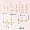 5 Pairs 5 Style Star & Moon Tarot Theme Alloy Dangle Earrings for Women EJEW-SC0001-32-2
