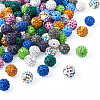 100Pcs 10 Colors Handmade Polymer Clay Rhinestone Beads RB-TA0001-19-3