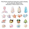 PVC Plastic with Resin Cabochons KY-CJ0001-55-2