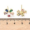 Flower Brass Cubic Zirconia Stud Earrings EJEW-P336-06G-7