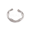 Non-Tarnish 304 Stainless Steel Bamboo Joint Open Cuff Rings for Women RJEW-G285-09P-2