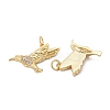 Brass Micro Pave Clear Cubic Zirconia Pendants ZIRC-Z011-07G-2