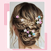 30Pcs 5 Colors Zinc Alloy Resin Hair Fastener OHAR-SC0001-16A-6