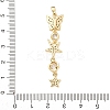Tassel Brass Micro Pave Clear Cubic Zirconia Pendants KK-L271-01G-02-3