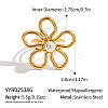 European Style 304 Stainless Steel Hollow Flower Cuff Rings for Women ST2158-2-1