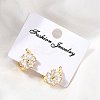Flower Brass Hoop Earrings EJEW-S256-01C-G-2