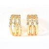 Brass Micro Pave Clear Cubic Zirconia Cuff Earrings EJEW-F370-38B-G-4