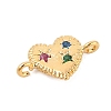 Brass Micro Pave Cubic Zirconia Charms LS-KK-S514-04B-G-2
