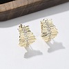 Brass Clear Cubic Zirconia Hoop Earrings EJEW-Q014-17G-1