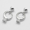 Anti-Tarnish Rhodium Plated 925 Sterling Silver Key Clasps STER-E056-048P-1