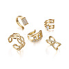 Biyun 9Pcs 9 Style Brass Cuff Earrings EJEW-BY0001-01-2