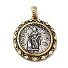Brass with Cubic Zirconia Pendants KK-Z033-13AS-1