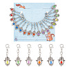 18Pcs 6 Colors Hamsa Hand Alloy Locking Stitch Marker HJEW-AB00618-1