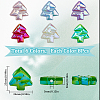 48Pcs 6 Colors Christmas Rainbow Iridescent Plating Acrylic Beads MACR-SP0001-34-2