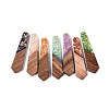 Opaque Resin and Walnut Wood Pendants RESI-T060-08A-1