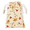 Christmas Theme Cloth Printed Storage Bags ABAG-F010-02A-04-2