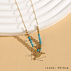 Vintage Christmas 304 Stainless Steel & Synthetic Turquoise Pendant Necklaces for Women HS2328-6-1