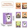 24Pcs 6 Styles Halloween Theme Kraft Paper Gift Bags with Handles CARB-FS0001-09-4