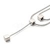 Non-Tarnish 304 Stainless Steel Round Snake Chains Double Layer Necklaces LS-BJEW-K257-03P-3