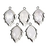 Natural Quartz Crystal Faceted Leaf Pendants G-I375-04P-10-1