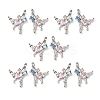 Colorful Cubic Zirconia Butterfly Stud Earrings EJEW-H092-04P-3