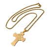 Saint Christopher Cross 201 Stainless Steel Box Chain Pendant Necklaces for Women and Men NJEW-F324-01G-2