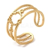 304 Stainless Steel Hollow Ring Open Cuff Rings for Women STAS-D085-25G-1