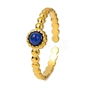 Round Natural Lapis Lazuli Finger Rings RJEW-Q822-50G-03-1