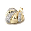 Brass Micro Pave Clear Cubic Zirconia Pendants KK-G529-03GP-2