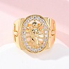 Brass Micro Pave Clear Cubic Zirconia Rings for Women RJEW-U047-30G-2