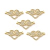 Brass Micro Pave Clear Cubic Zirconia Connector Charms KK-E068-VB344-3