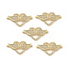 Brass Micro Pave Clear Cubic Zirconia Connector Charms KK-E068-VB344-3