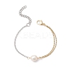 Natural Cultured Freshwater Pearl Beads Link Bracelets BJEW-JB12866-2