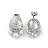 304 Stainless Steel Oval Stud Earrings EJEW-A119-04P-4